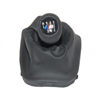 Topuzlu Vites Körüğü E46 -6 İleri- Man.Şanz; Siyah Noktalı Suni Deri -///M-